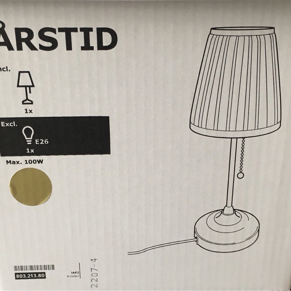 NWT ÅRSTID Table lamp, brass/white. - Picture 4 of 4
